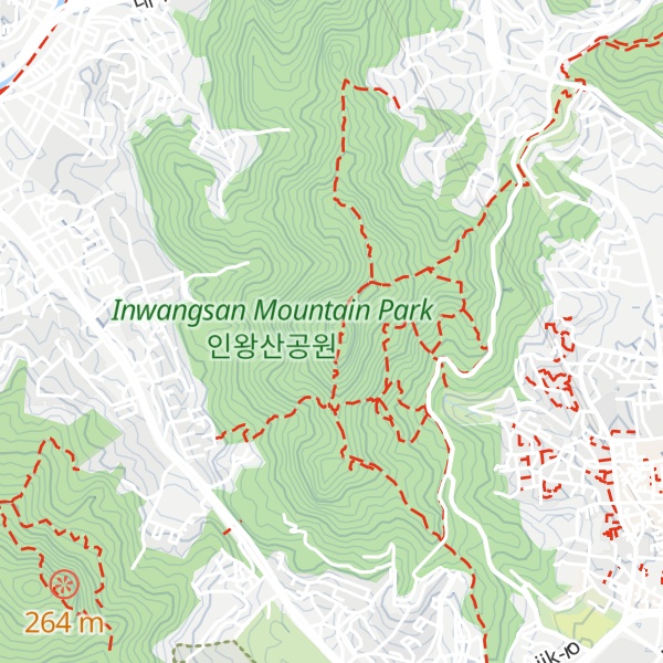 Map of Inwangsan (Mt.)