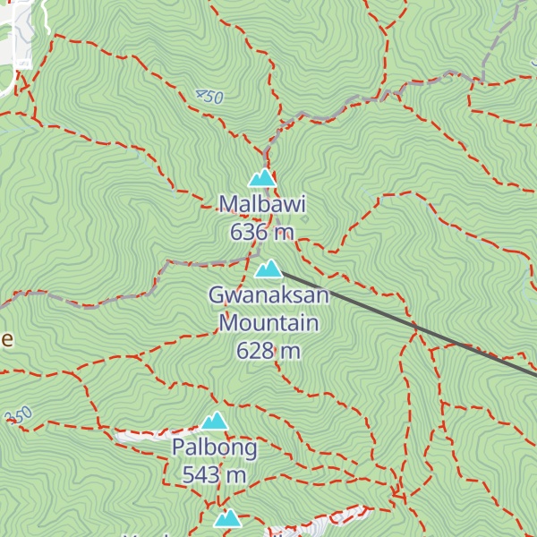 Map of Gwanaksan Mountain