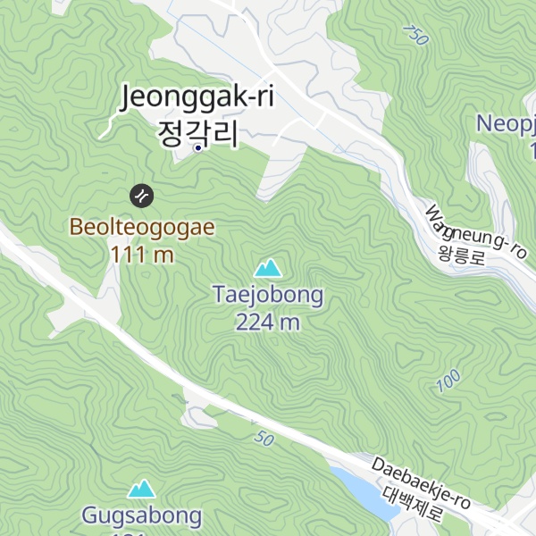 Map of Taejobong