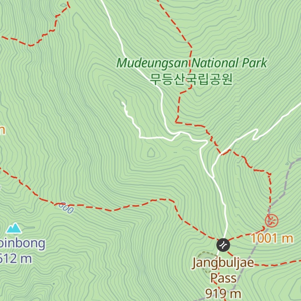 Map of Jungbong peak