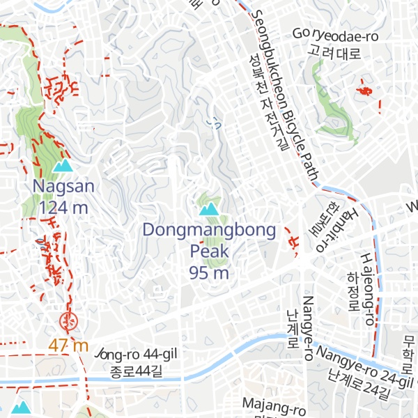 Map of Dongmangbong Peak
