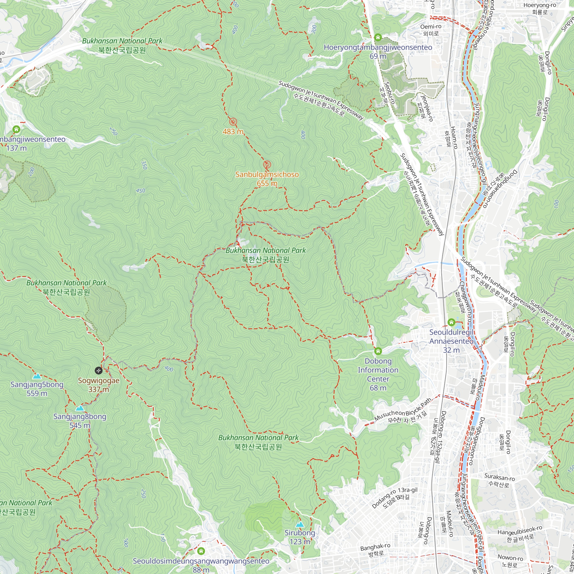 Dobongsan (Mt.) Emergency Shelter map