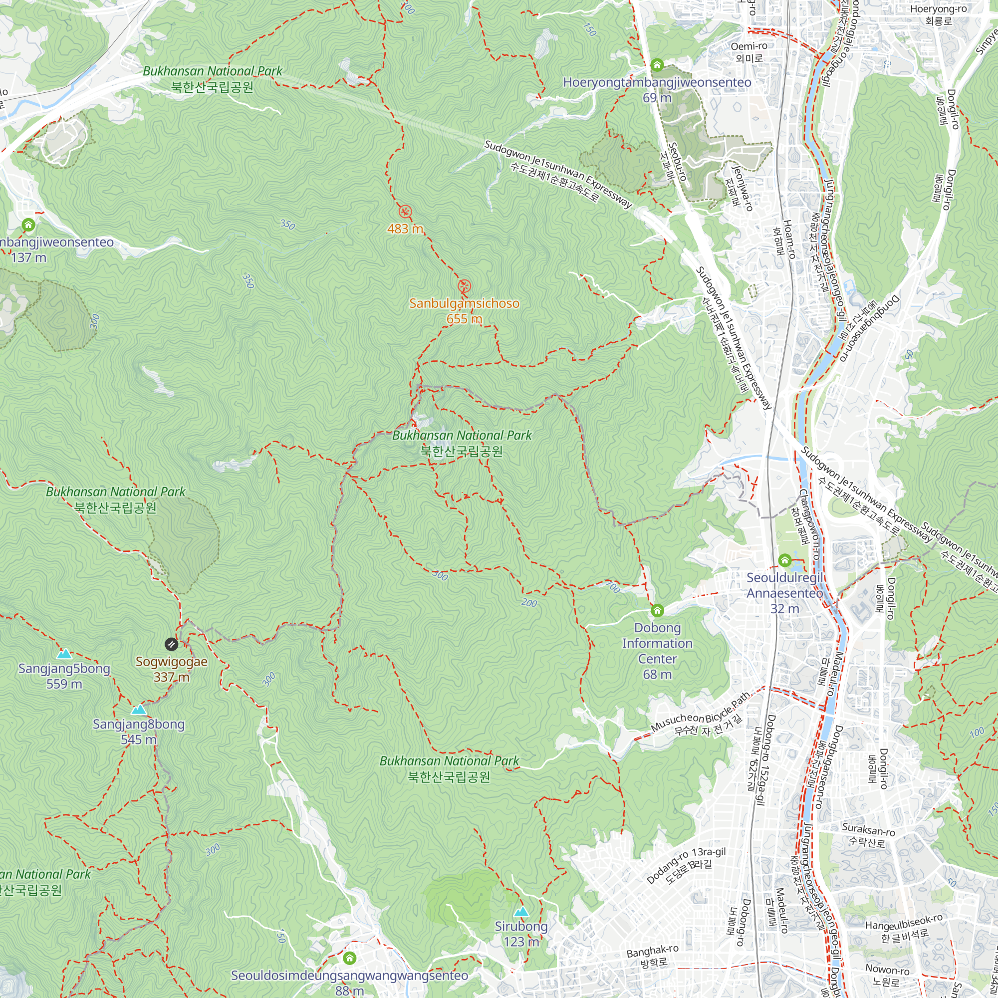 Dobongsan (Mt.) Emergency Shelter map