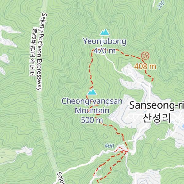 Map of Cheongryangsan Mountain