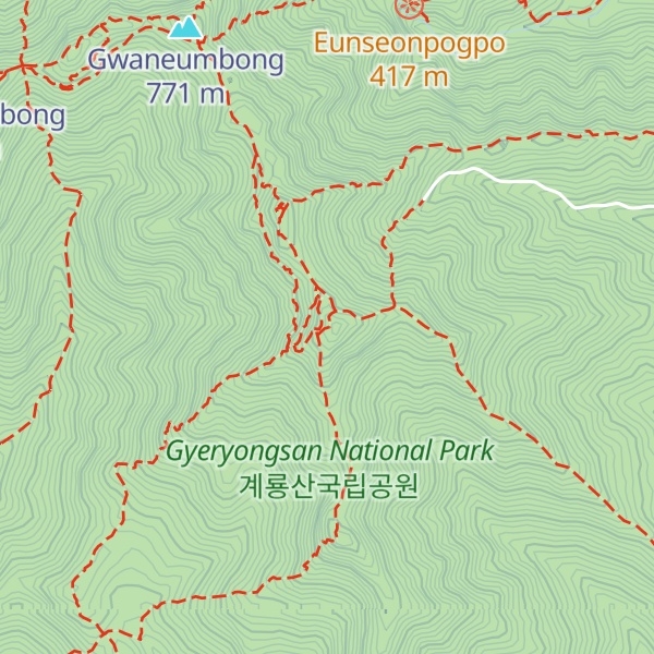 Map of Gyeryongsanceonhwangbong