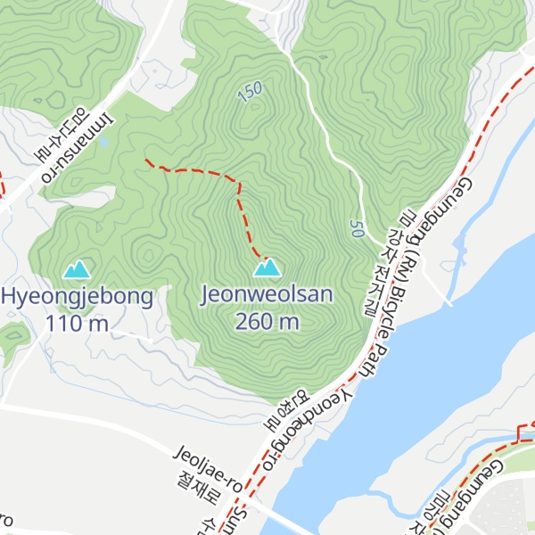 Map of Jeonweolsan