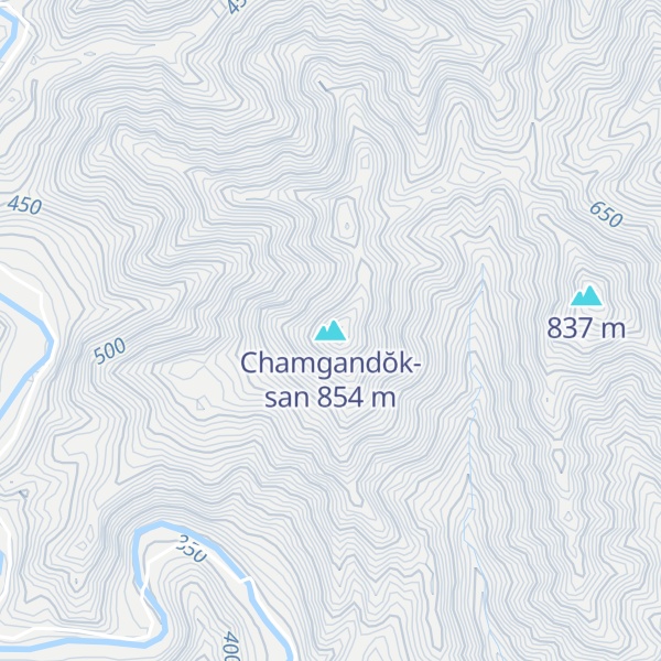 Map of Chamgandŏk-san