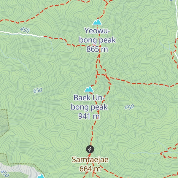 Map of Baek Un-bong peak