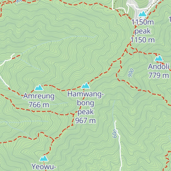 Map of Hamwang-bong peak