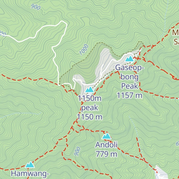 Map of 1150m peak