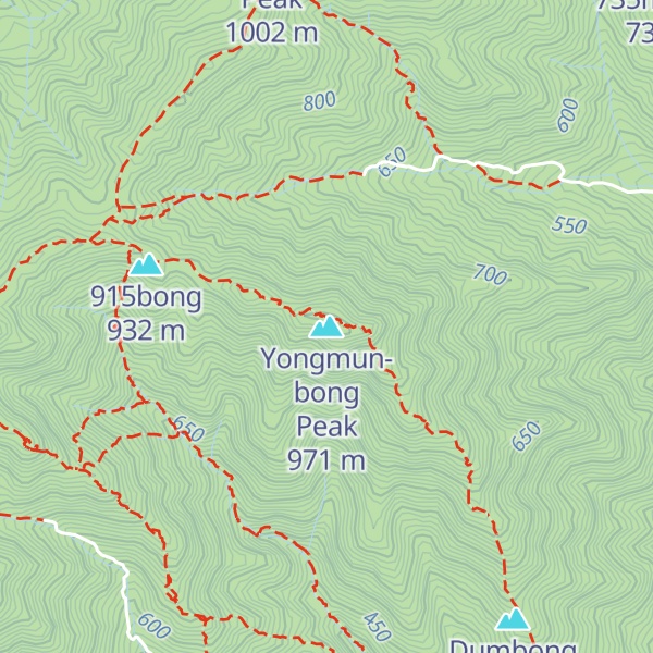 Map of Yongmun-bong Peak