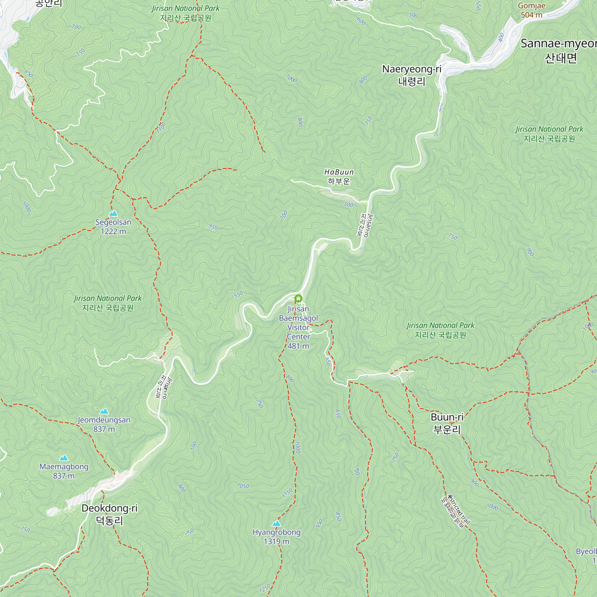 Jirisan Baemsagol Visitor Center map