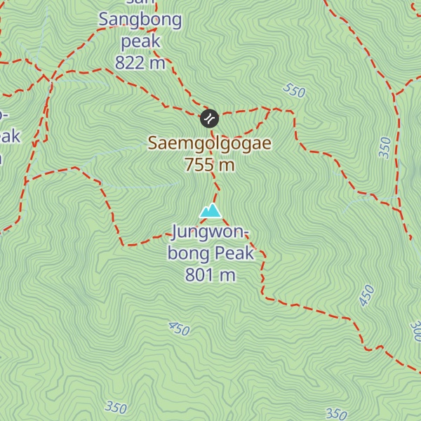 Map of Jungwon-bong Peak