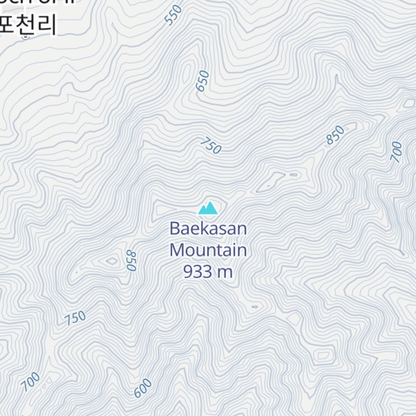 Map of Baekasan Mountain