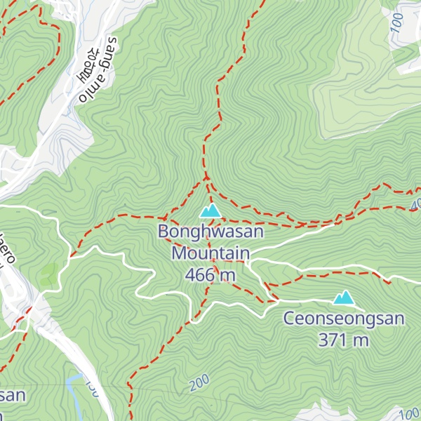 Map of Bonghwasan Mountain