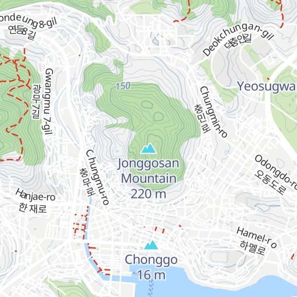Map of Jonggosan Mountain