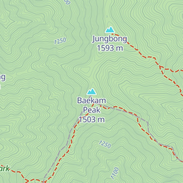 Map of Baekam Peak