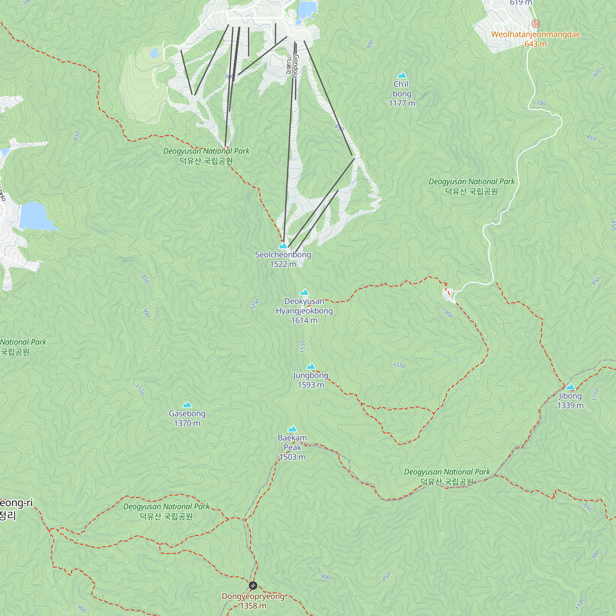 Hyangjeok Shelter map
