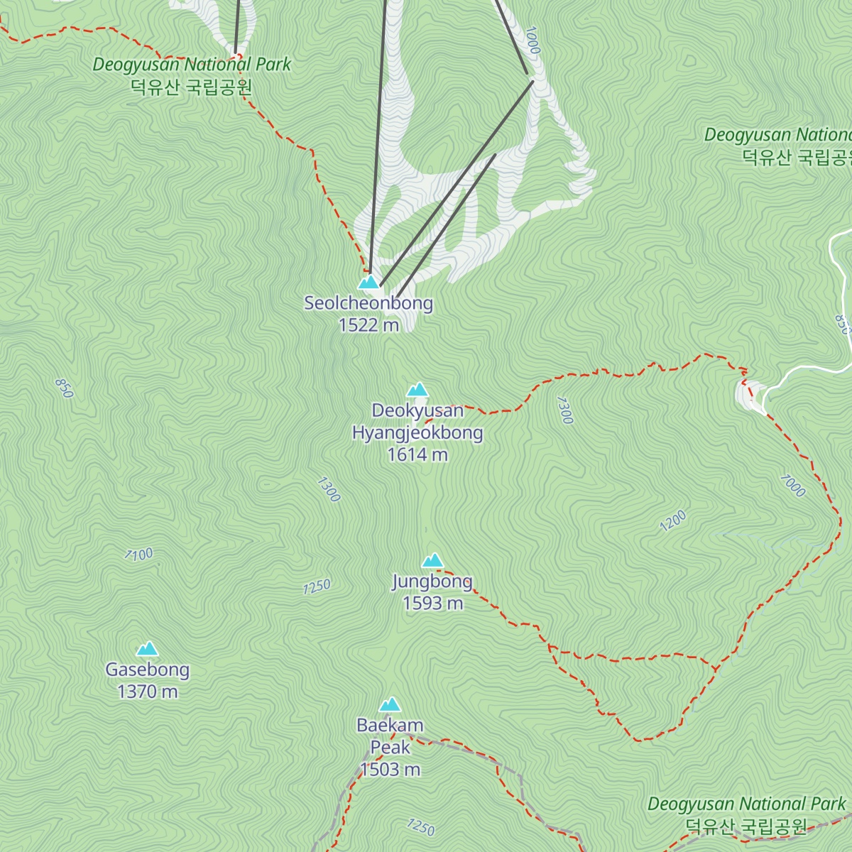 Hyangjeok Shelter map