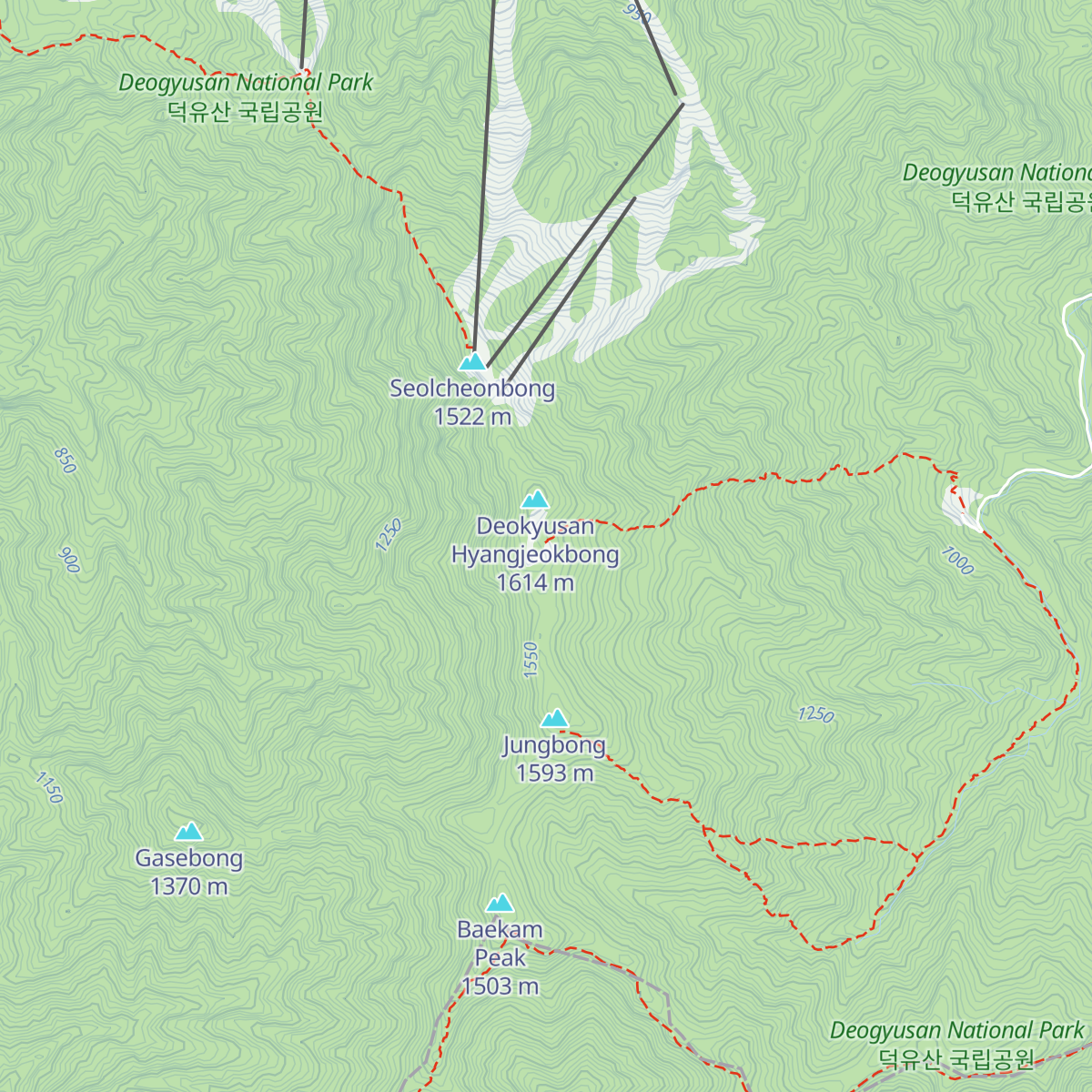 Hyangjeok Shelter map