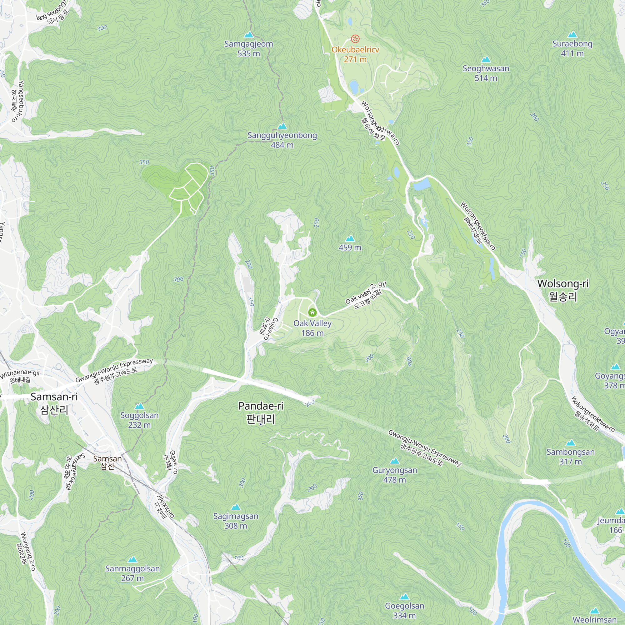 Oak Valley map