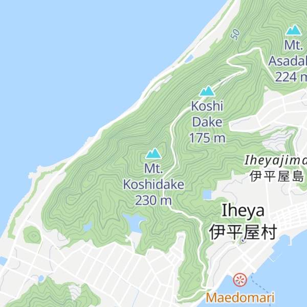 Map of Mt. Koshidake