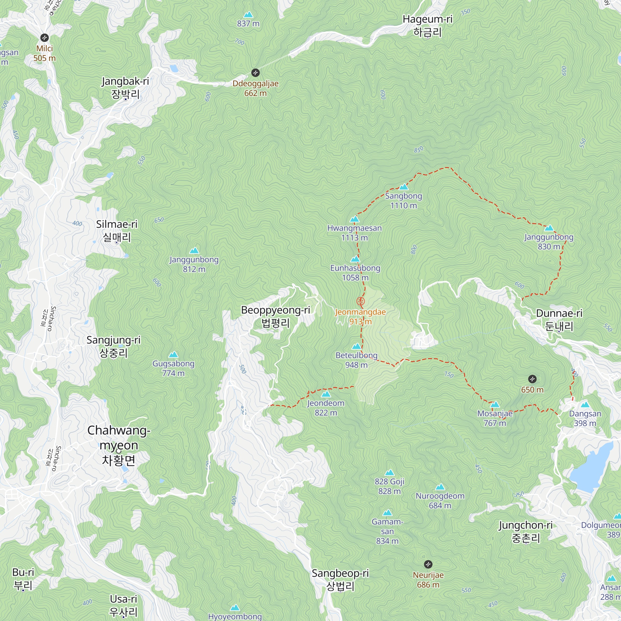 Hwangmaesanmirinaeotokaempingjang map