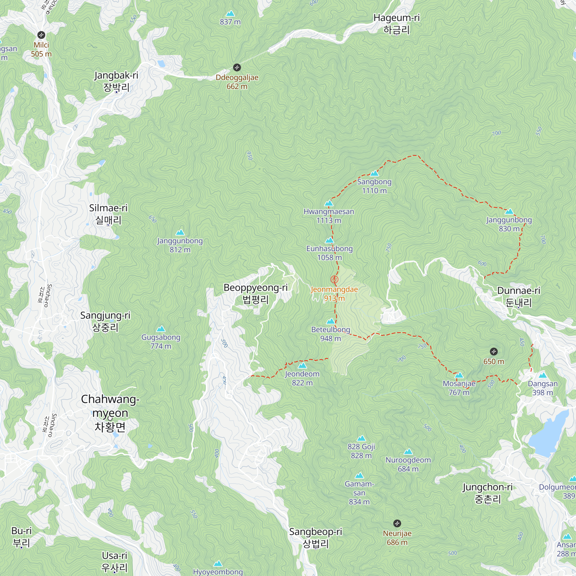 Hwangmaesanmirinaeotokaempingjang map
