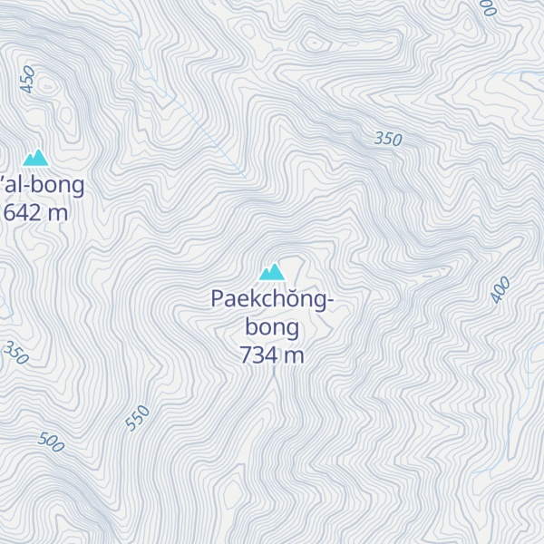 Map of Paekchŏng-bong