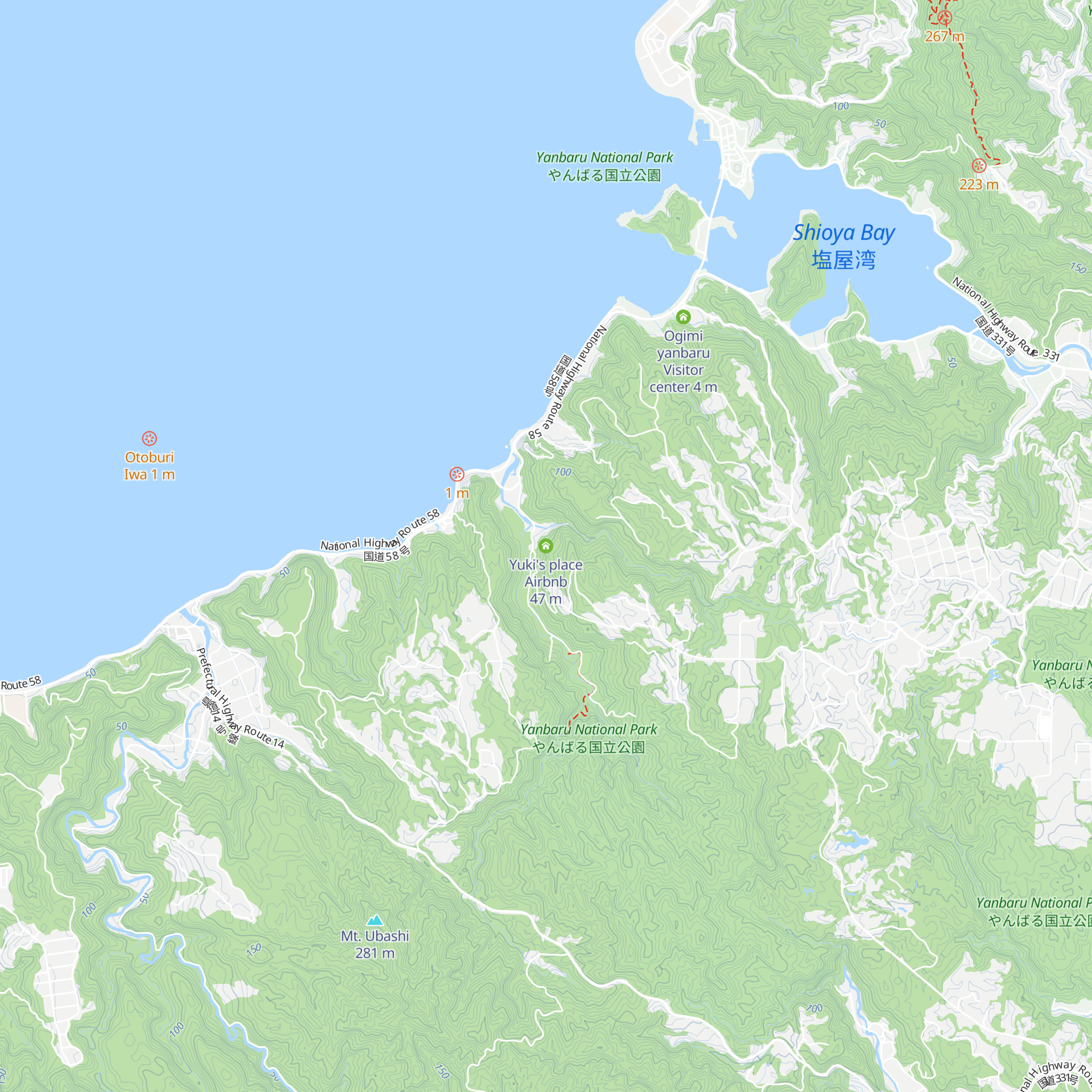 Yuki's place Airbnb map
