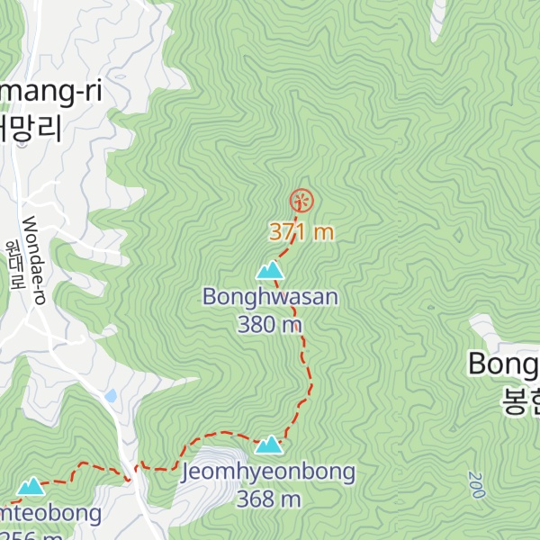 Map of Bonghwasan