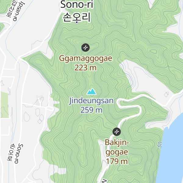 Map of Jindeungsan