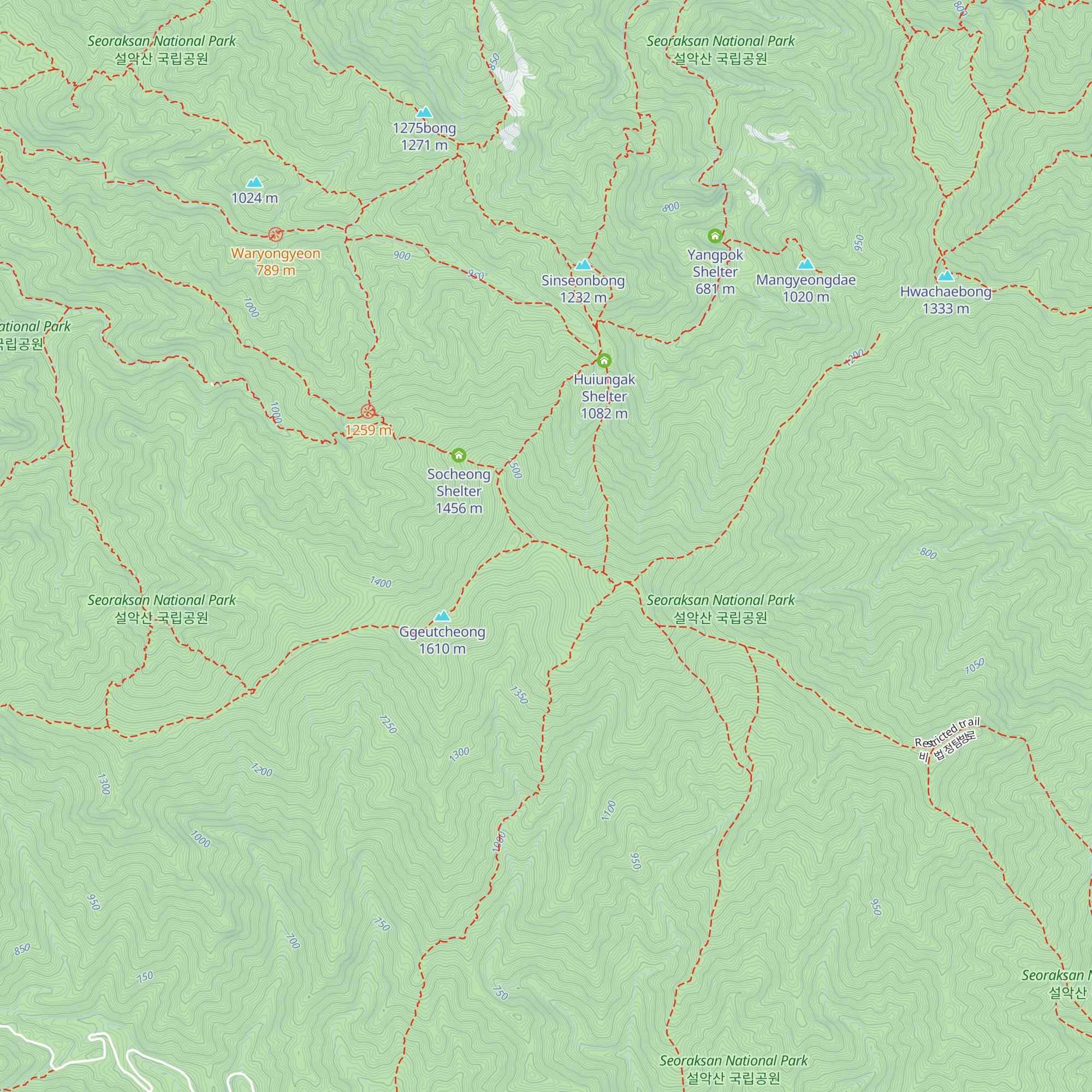 Jungcheong Shelter map