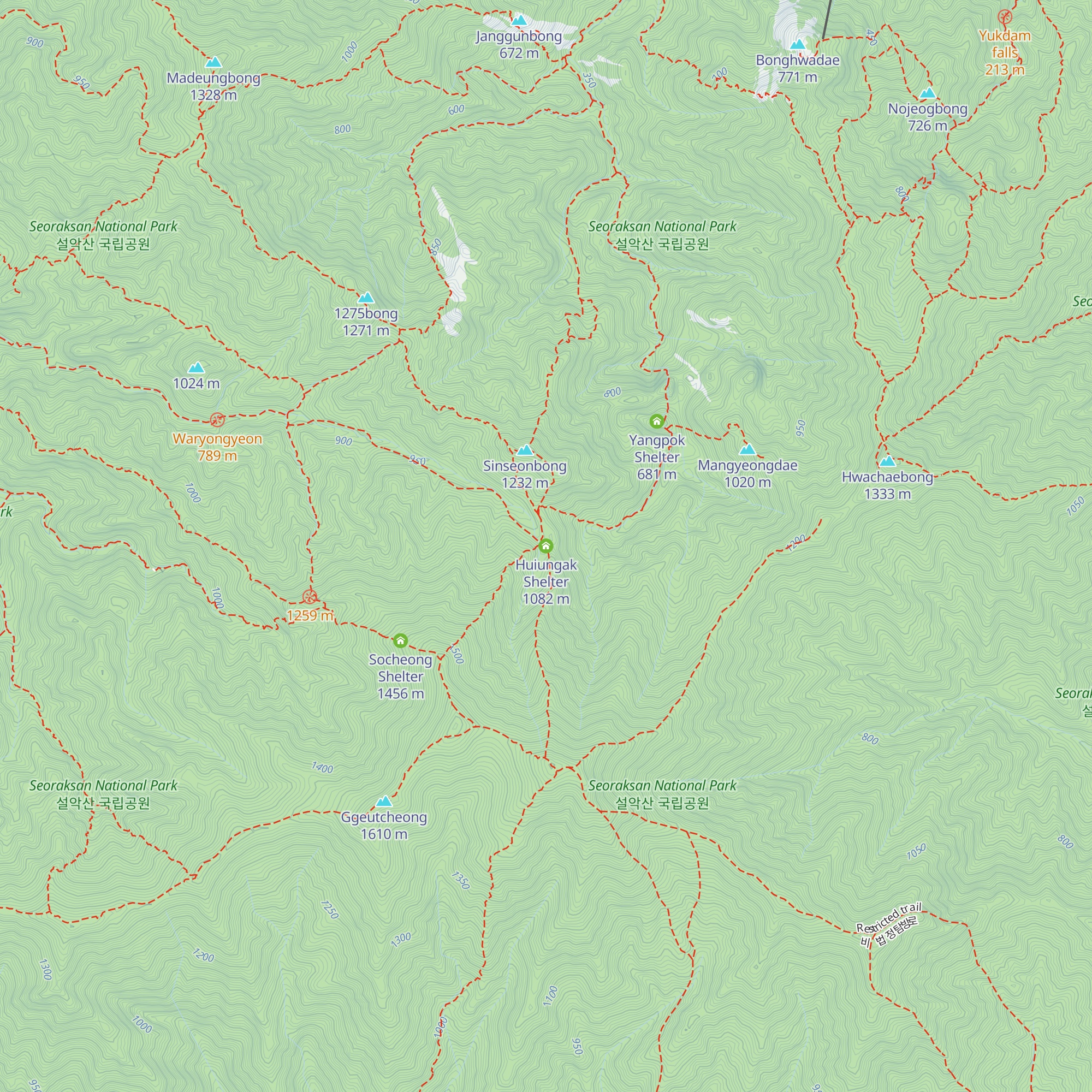 Huiungak Shelter map