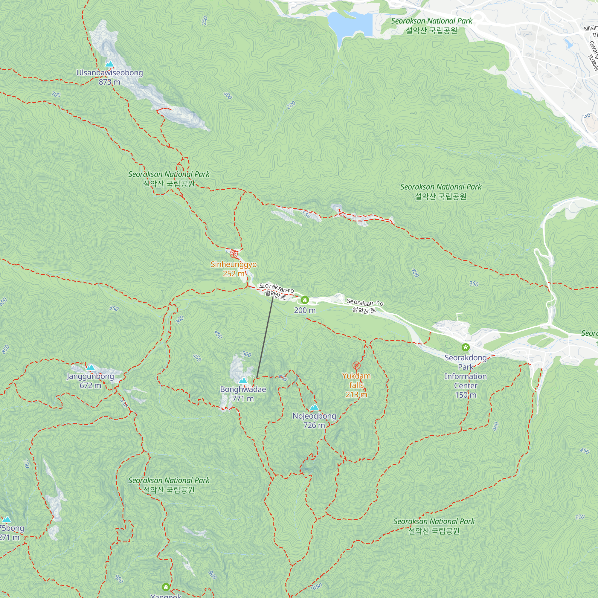 Seoraksan National Park Information map