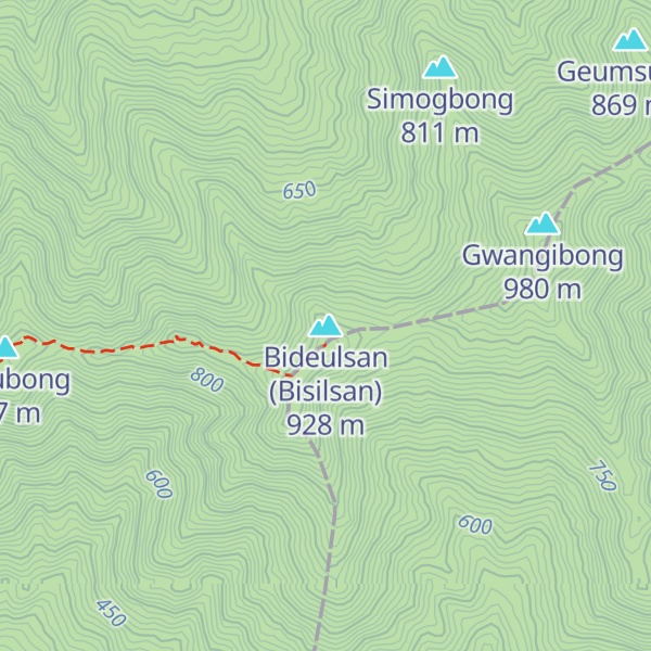 Map of Bideulsan (Bisilsan)