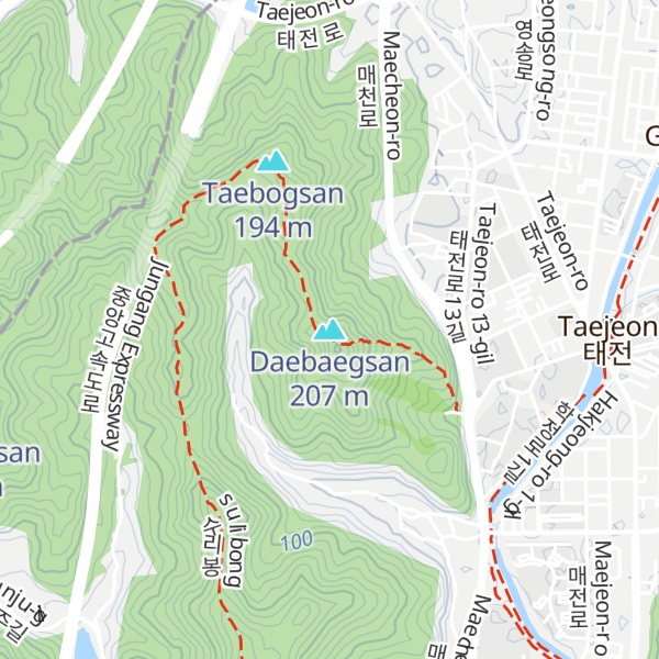 Map of Daebaegsan