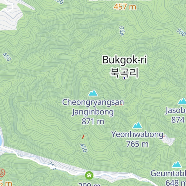 Map of Cheongryangsan Janginbong