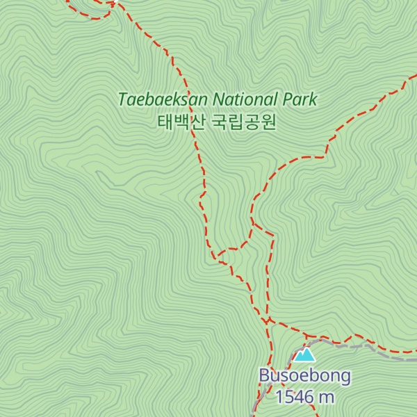 Map of Janggunbong, Peak of Taebaek Mountain