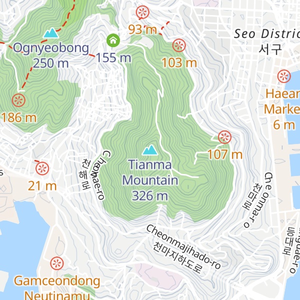 Map of Tianma Mountain