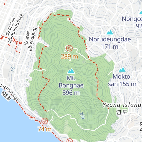 Map of Mt. Bongnae