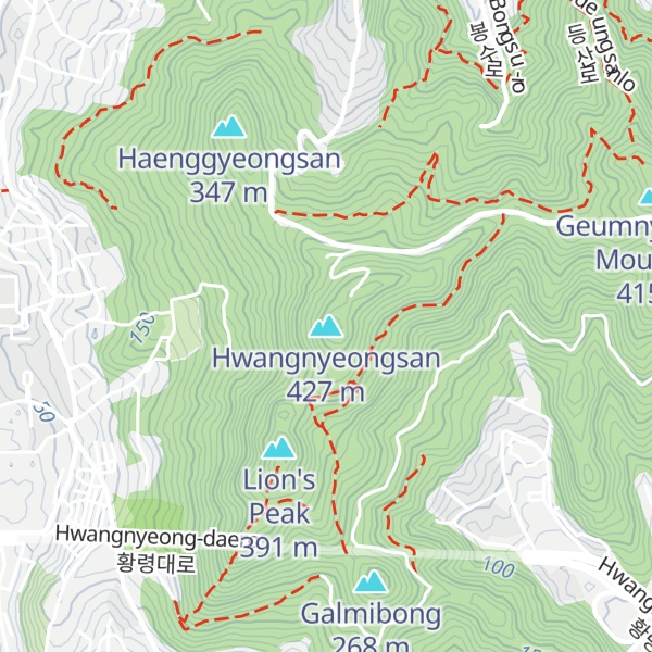 Map of Hwangnyeongsan
