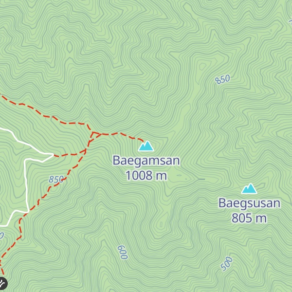 Map of Baegamsan