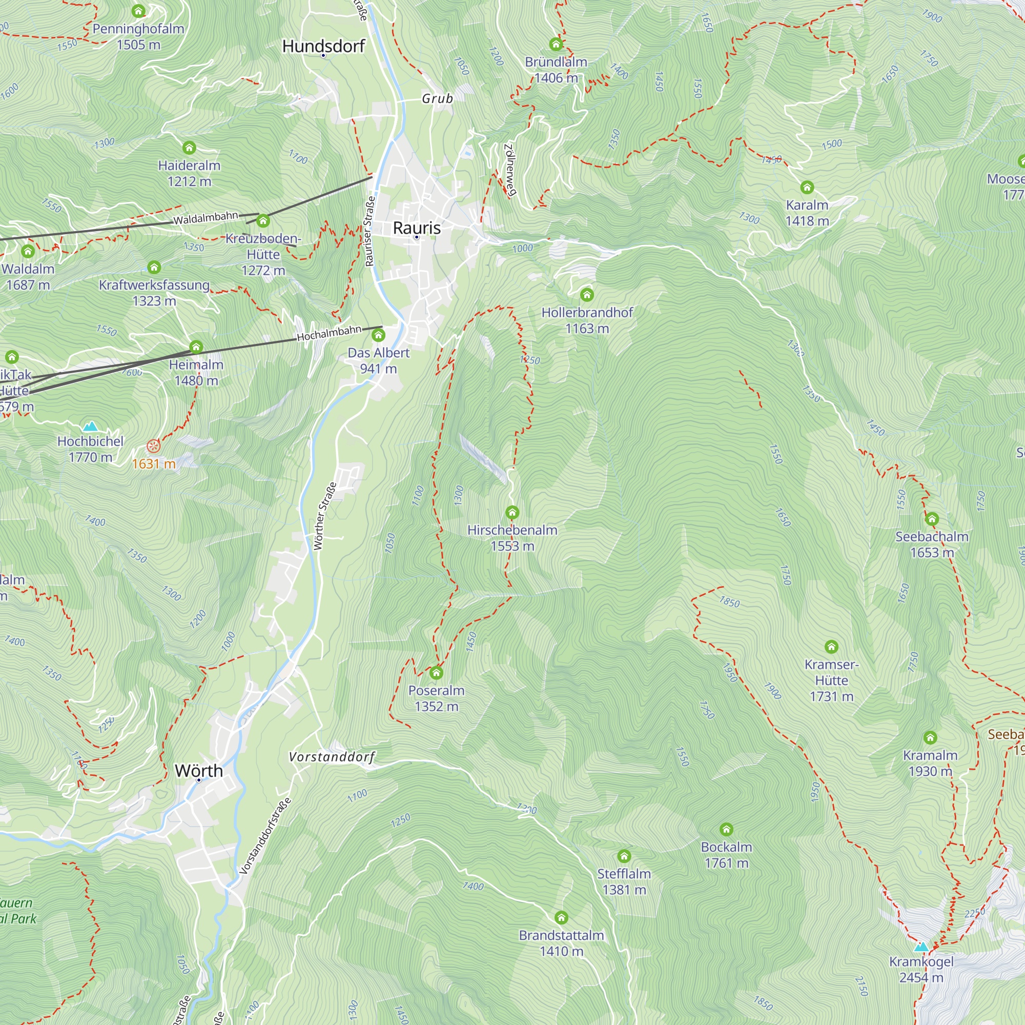 Hirschebenalm map