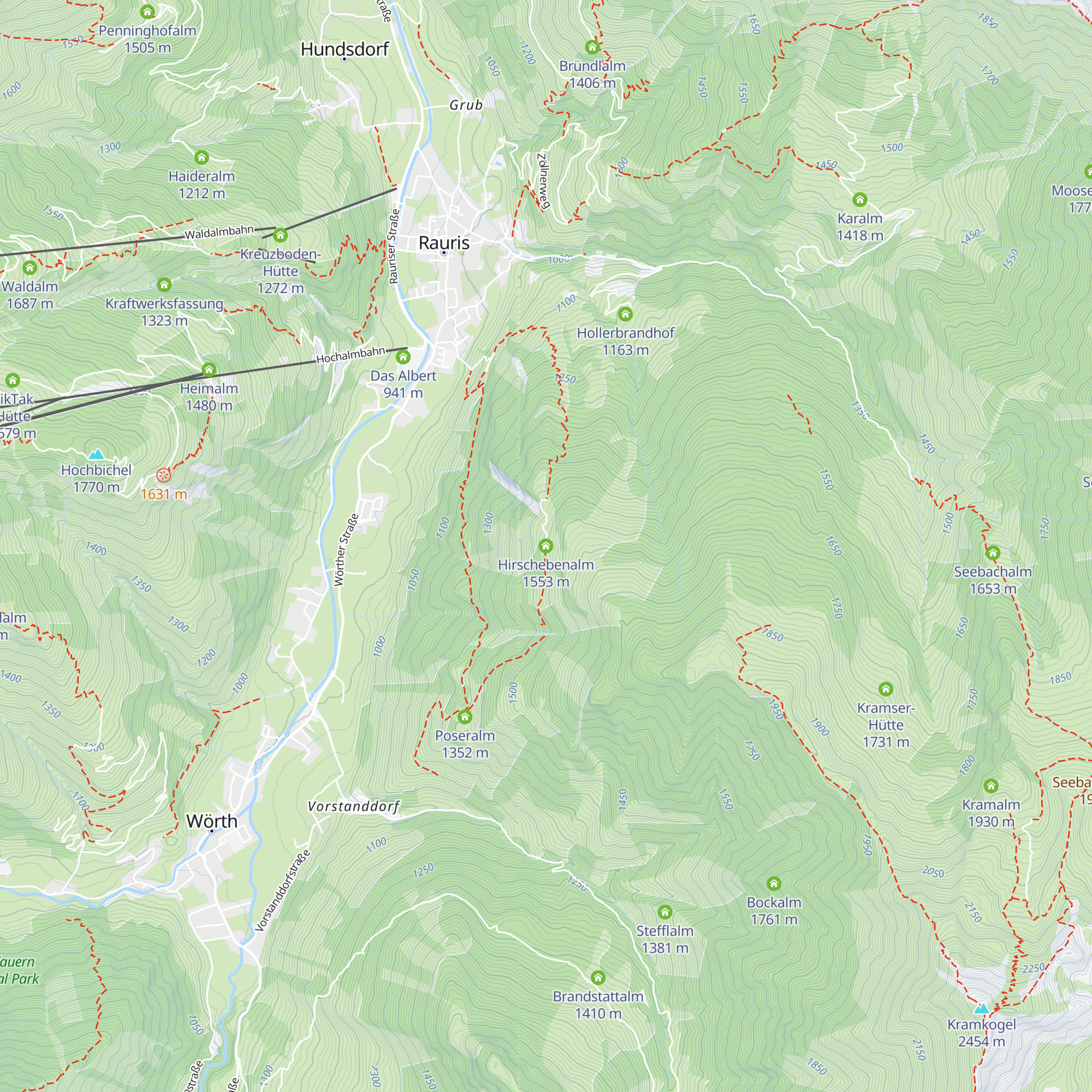 Hirschebenalm map