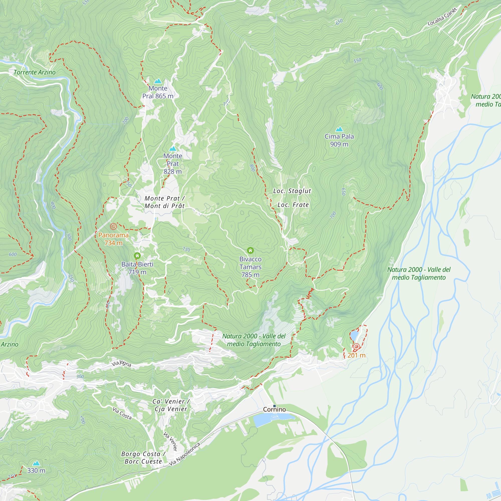 Bivacco Tamars map
