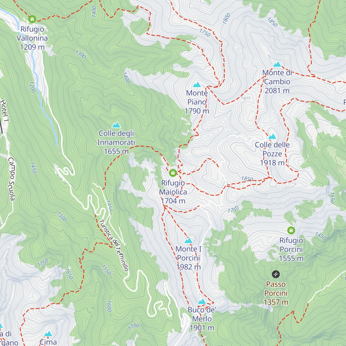 Rifugio Maiolica map