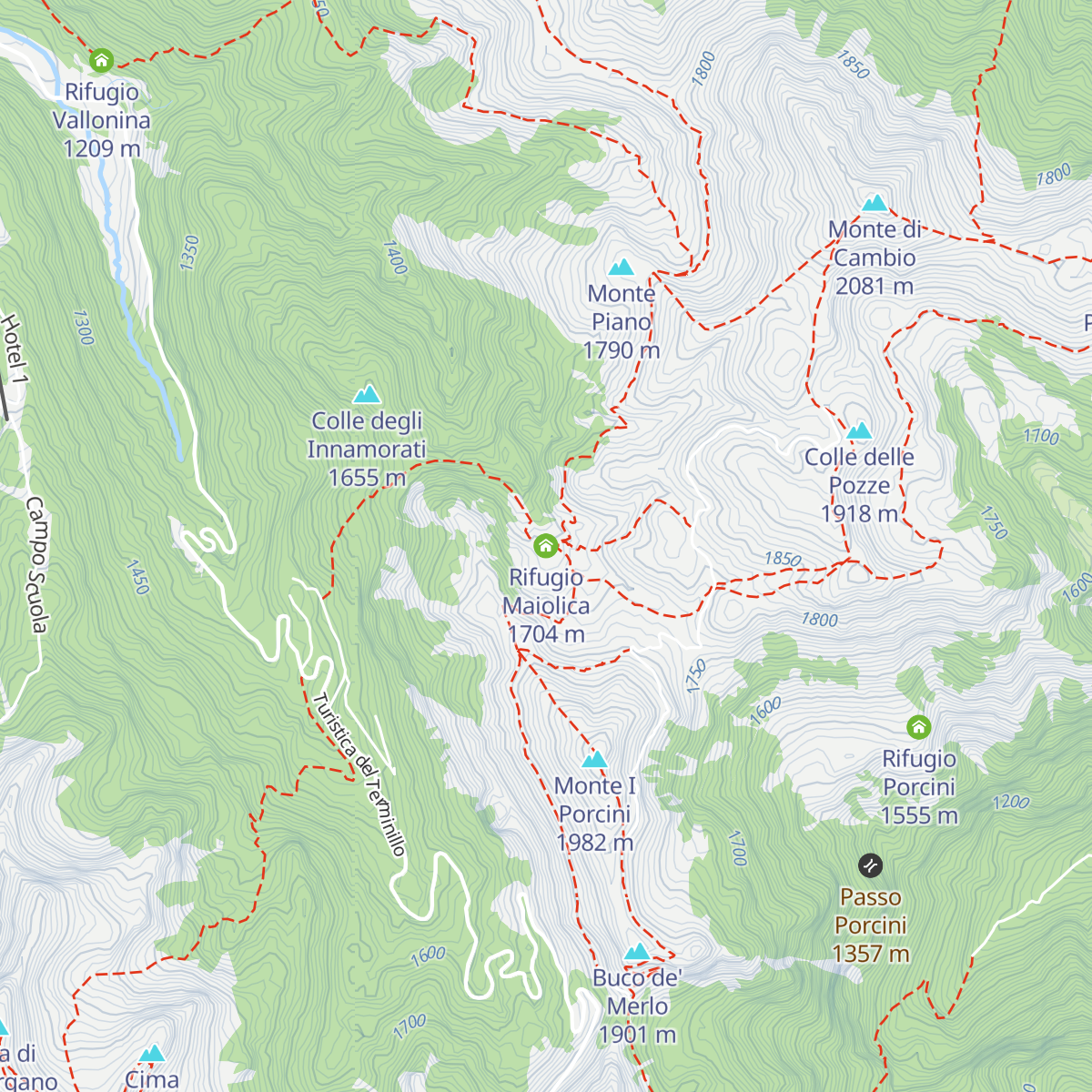 Rifugio Maiolica map