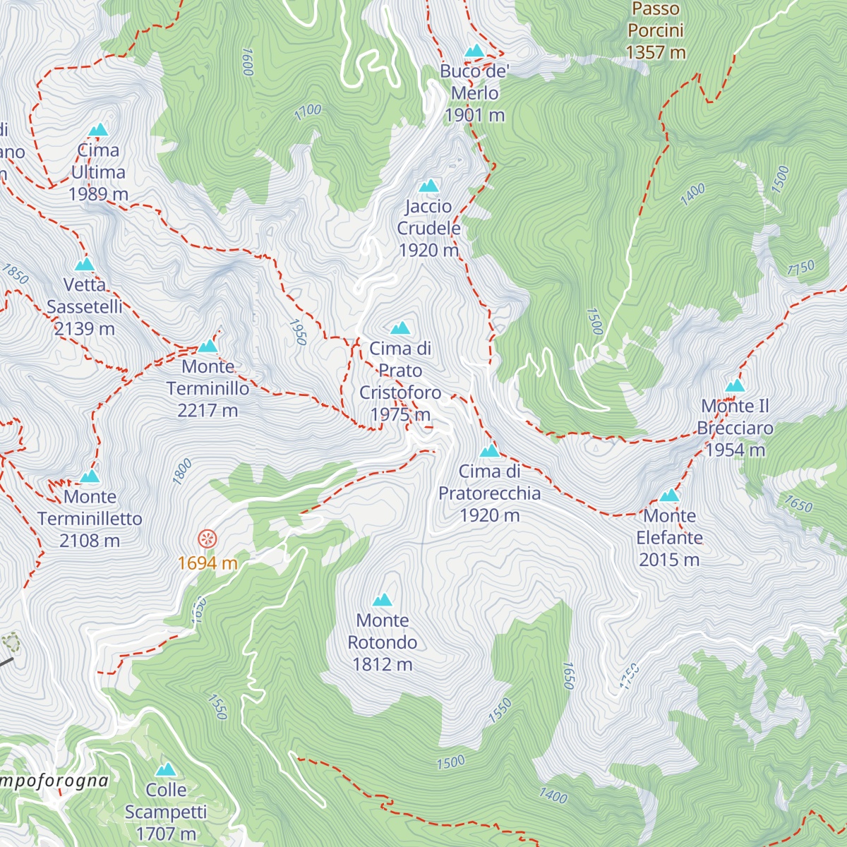 Rifugio Angelo Sebastiani map