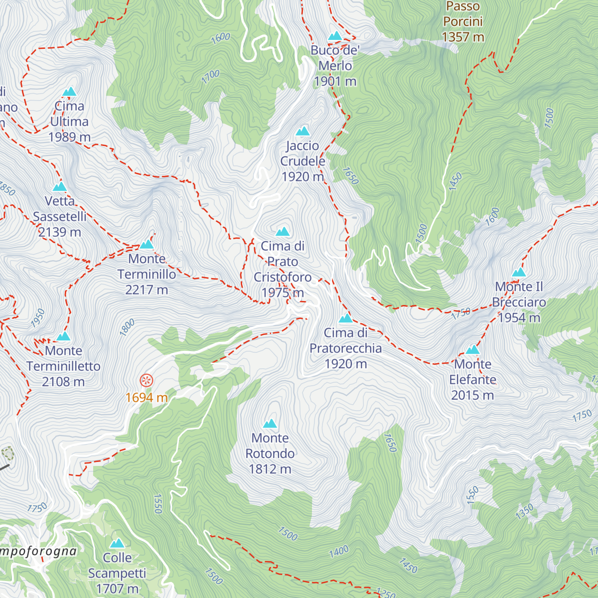 Rifugio Angelo Sebastiani map